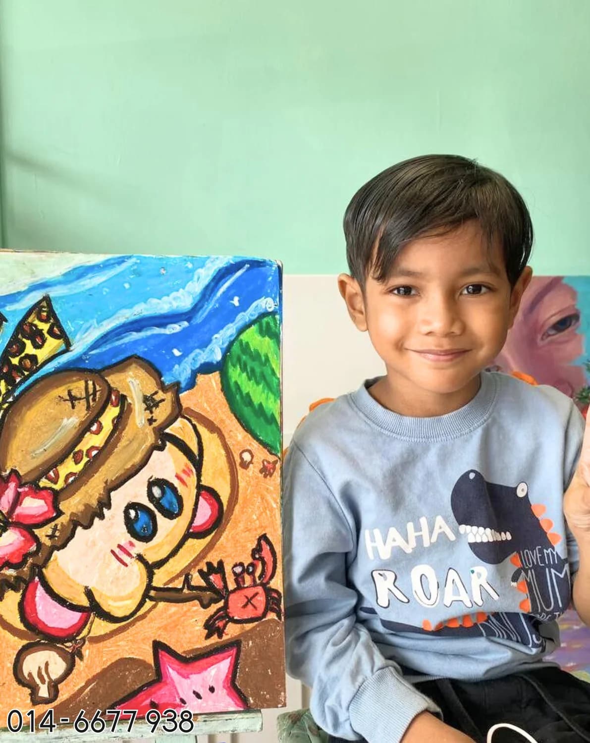 Boy with character landscape artwork from Rycca creative class